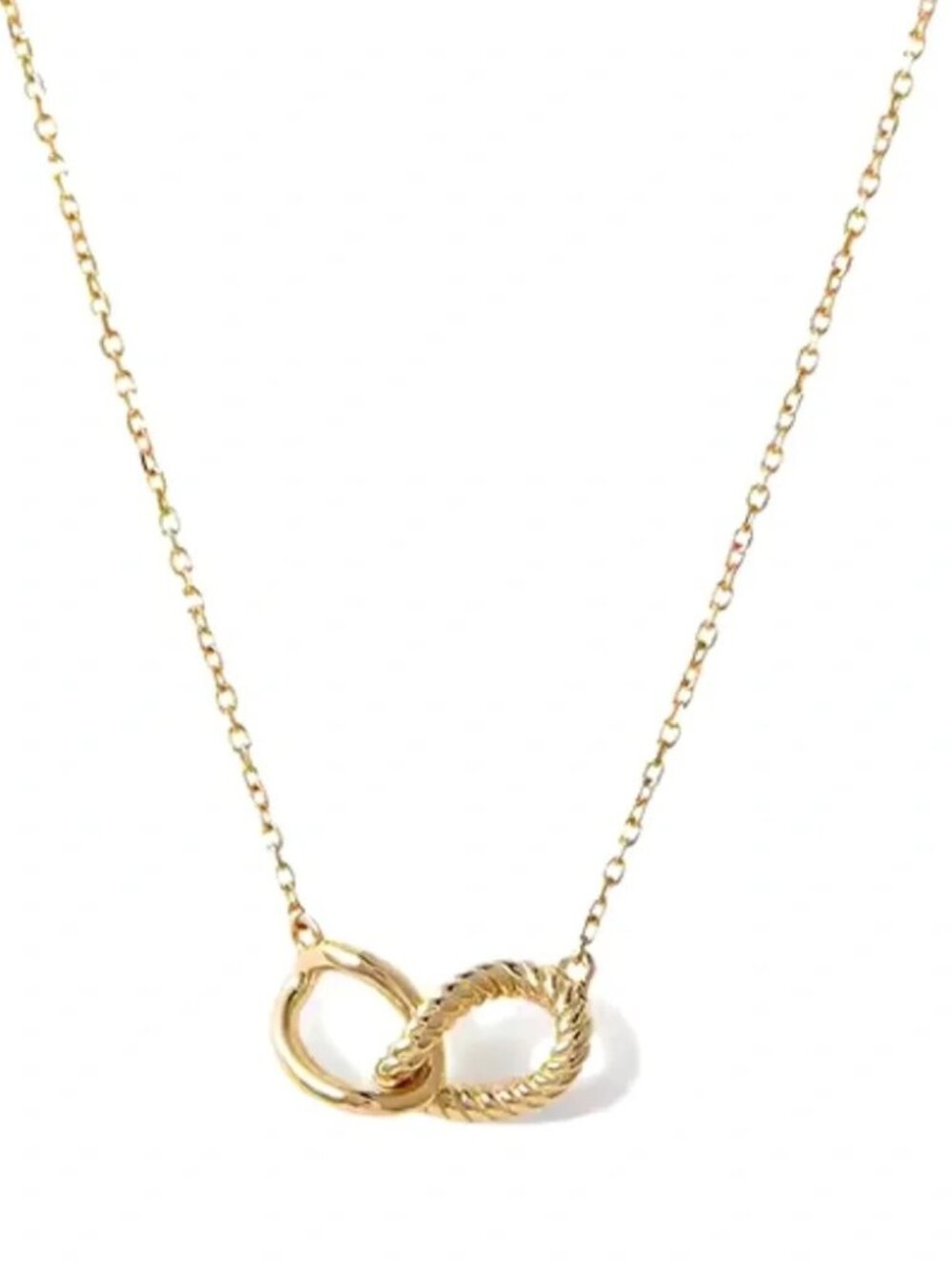 Mejuri Solid 14K Gold Necklace Interlocking Infinity Duo